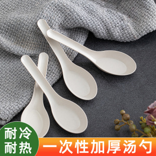 Disposable soup spoon thickened and hard-resistant fall-resistant household dinner restaurant restaurant outdoor picnic spoon manufacturers wholesale