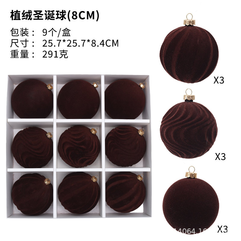 新しい植毛ボール クリスマス クリスマスボール 赤植毛塗装クリスマスツリー装飾 12個 6cm ベルベットボール|undefined