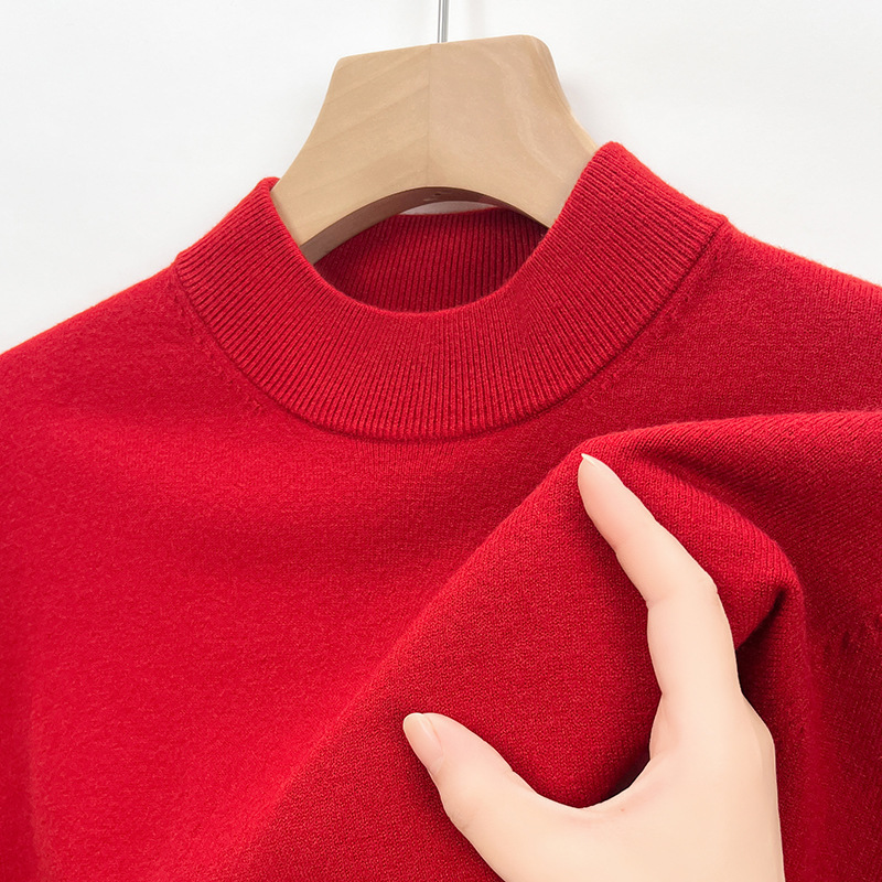 冬の新商品の男性式の半高襟のウールのセーターは厚くて暖かい長袖のニットの服の軽い豪華な紳士服の純色のセーターの男性を厚くします。|undefined