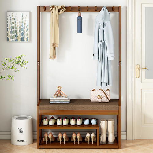 Household storage rack, shoe bench, shoe rack, shoe bench, clothes rack, bedroom door coat rack, floor-standing bedroom clothes rack