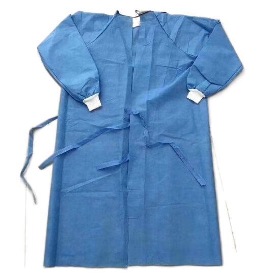 一次性无纺布SMMS压胶手术服松紧袖口魔术贴隔离服防尘手术衣批发