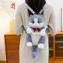 可爱布偶猫双肩包女仿真猫咪娃娃陪睡布娃娃毛绒包包送女生礼物