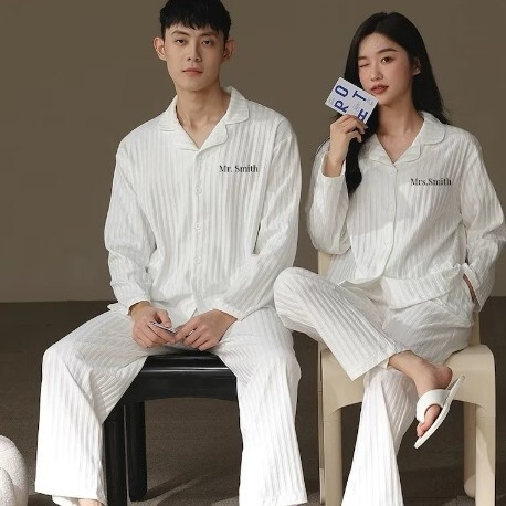 etsy home wear embroidered pajamas couple pajamas unique couple wedding gift