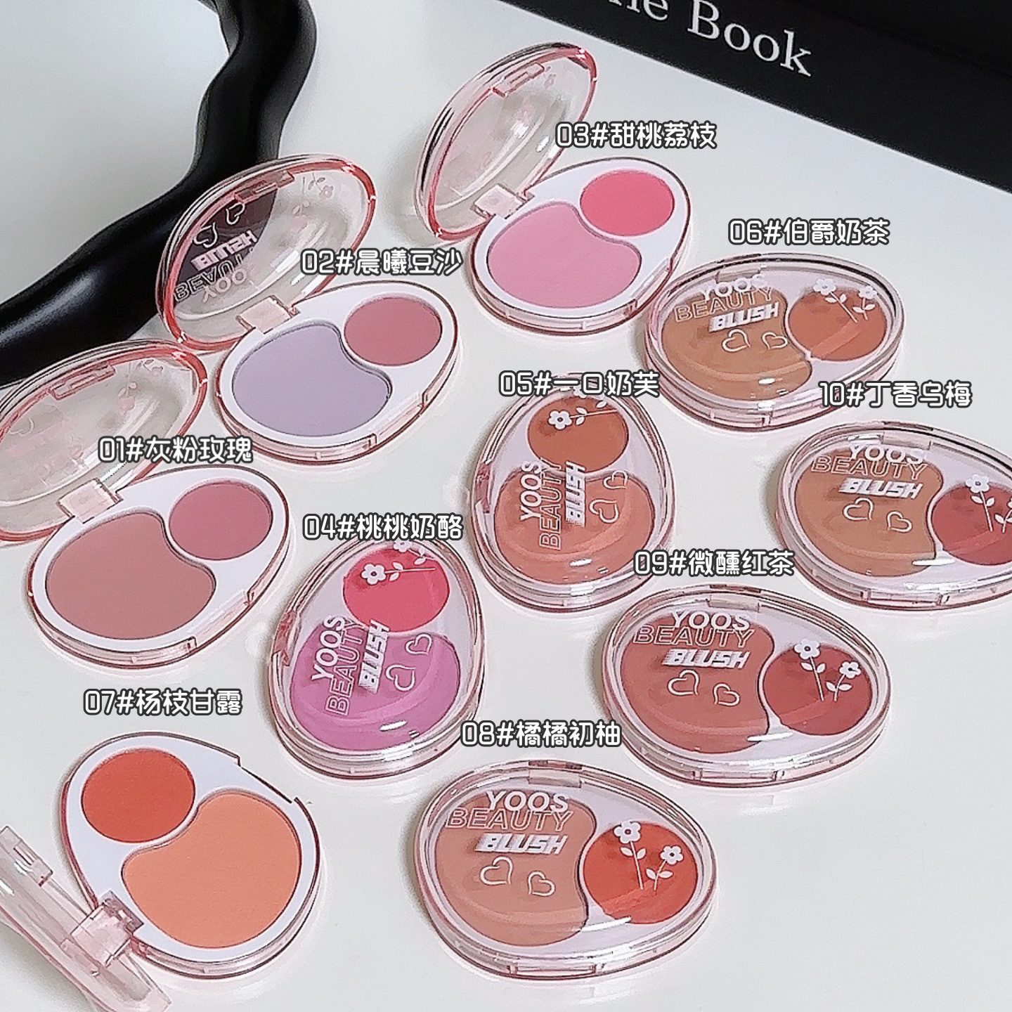 New dual-color mousse Blush mashed potatoes Soft and glutinous facial blue natural contouring matte blush Student blush cream undefined