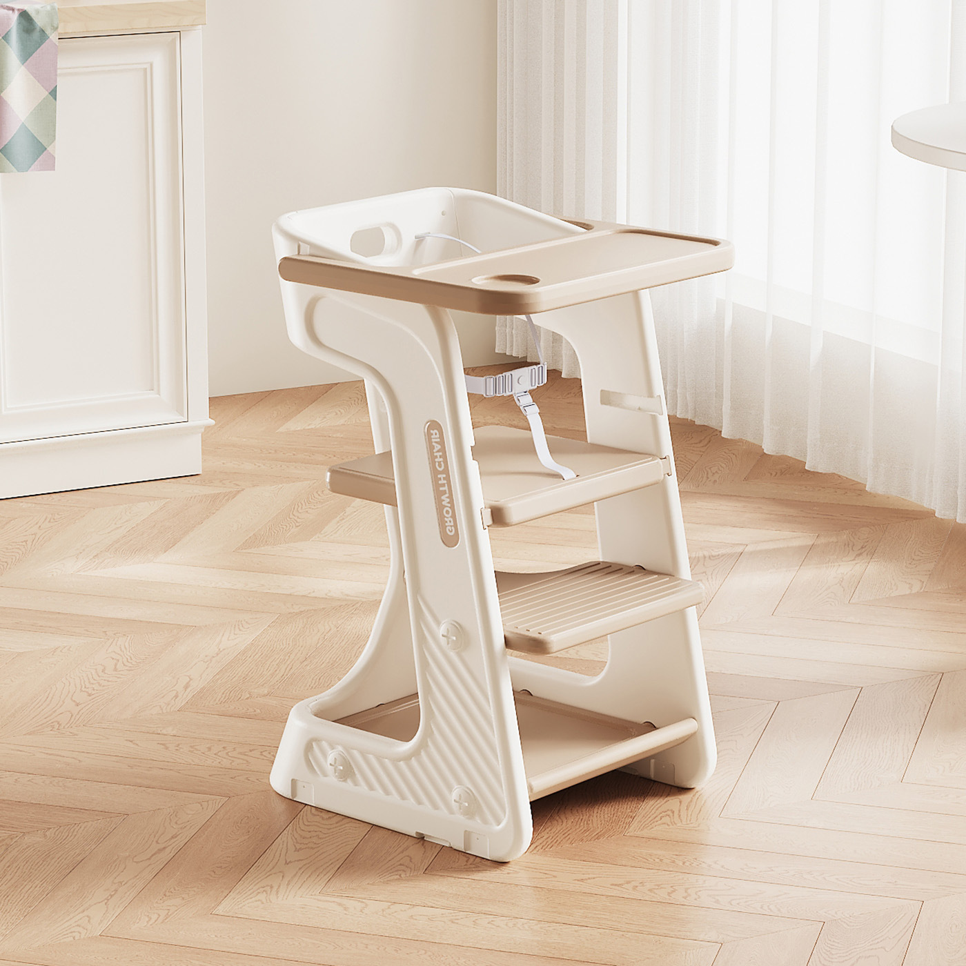 Silla de comedor para bebés, hogar para bebés, silla de crecimiento para niños, mesa de comedor alta, silla de aprendizaje multifuncional, piso
