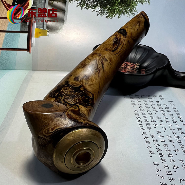 送礼自用海柳烟嘴粗烟斗烟嘴双重过滤可清洗大号男士弯斗