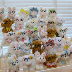 ツイストスティック完成品かわいい子犬人形テディ漫画ぬいぐるみウェストハイランドドッグミニ人形装飾装飾品
