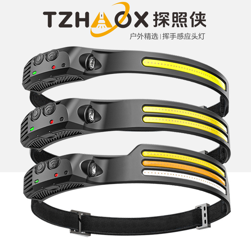 Inducción COB luz de doble fuente de luz luz luz alta luz al aire libre luces de pesca de noche luces de carrera luces de trabajo LED luz roja amarilla