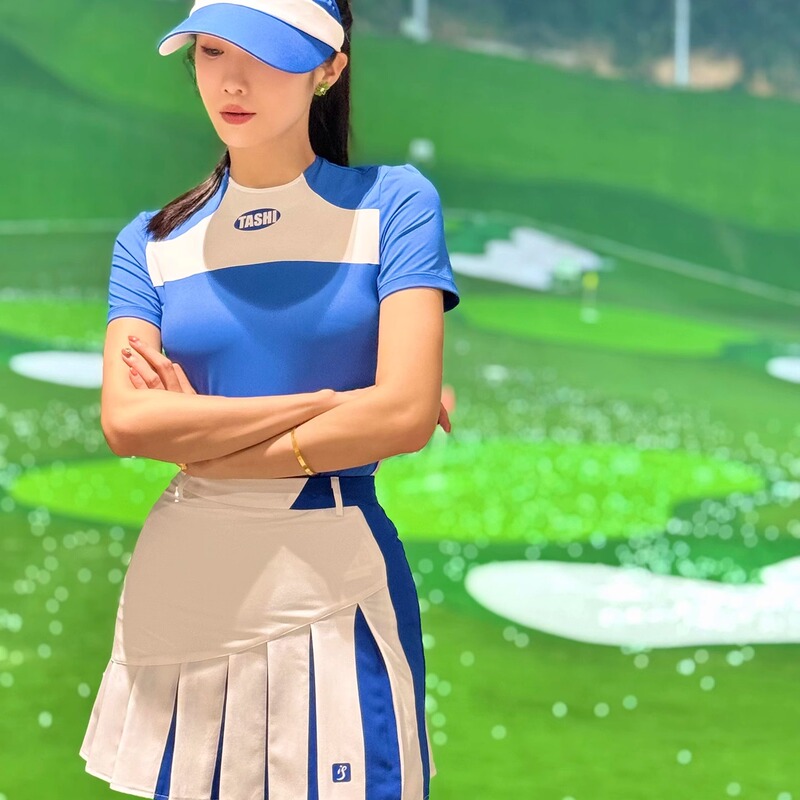 Tashi Golf Quick-Drying Stretch Short-Sleeved Top Golf Women's Summer Golf Clothing Women's Short Skirts