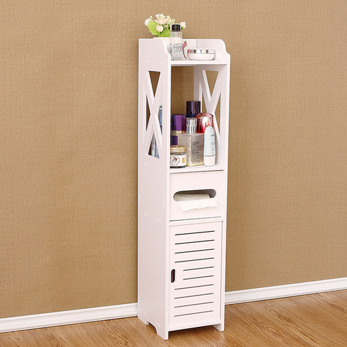 Bathroom storage rack floor-standing multi-layer toilet side cabinet toilet with door dust-proof narrow cabinet bathroom gap storage cabinet
