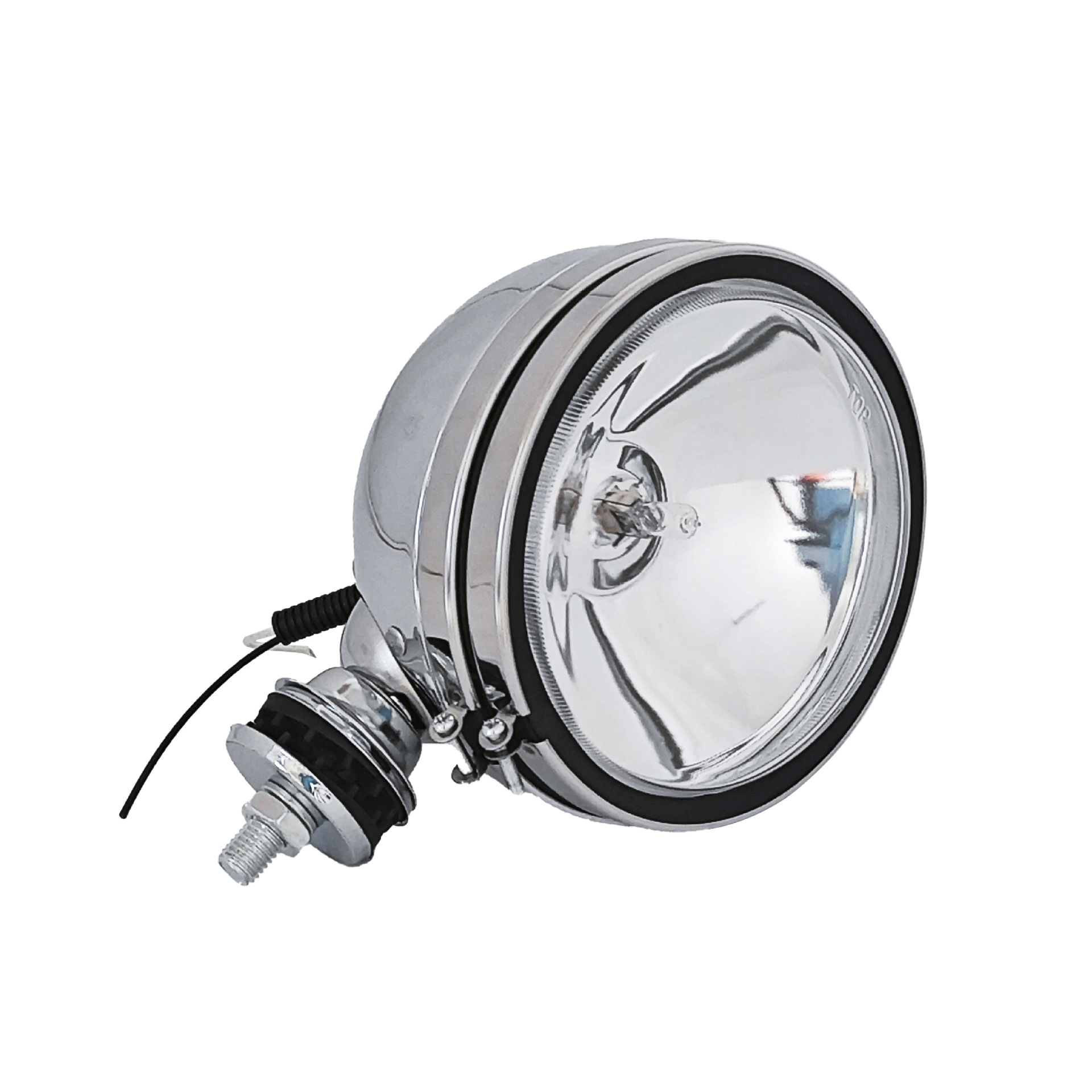 Che Gong Electroplated 6 inch Round Fog Light Trailer Work Light (Fog lamp) - sy615d-electroplated-lamp-housing-white-glass-12v