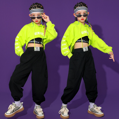 Girls boys rapper hiphop street dance costumes girls hip-hop show hilum hip-hop jazz dance training class student uniforms form under