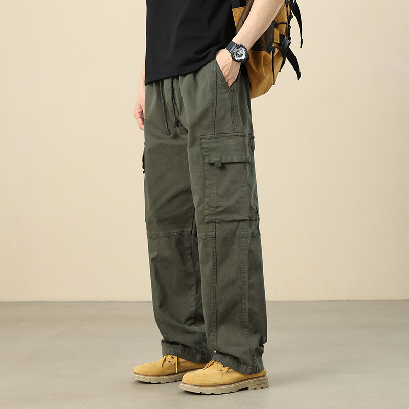 Cross-border American fashion brand loose overalls men's autumn and winter new plus size function sports leisure long pants men's wholesale