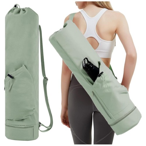 瑜伽垫包带水瓶口袋和底部湿袋运动瑜伽垫背带多功能收纳袋