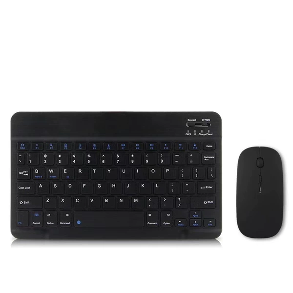 Black keyboard, mouse, 10 inch, bluetooth