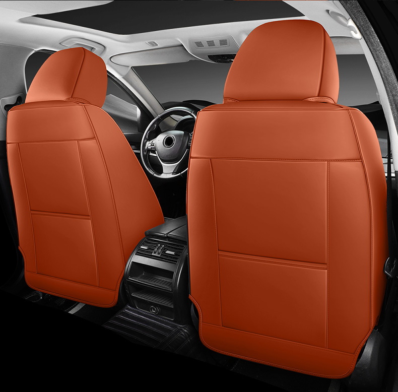 All-Season Universal Full Leather Waist-Supporting Full-Cover Fabric Wear-Resistant Universal Five-Seater Car Seat Cushion and Cover