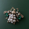 Fashionable retro brooch from pearl, pin, cloak, accessory, Chanel style