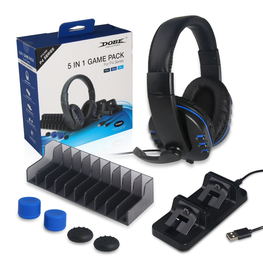 Dobe TP4-18101 PS4/SLIM/Pro пять параллельных наушников игровой комплект с диском хранения