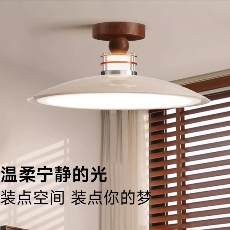 奶油风餐厅吊灯现代意式极简设计师高级感护眼餐桌吧台飞碟吊线灯|undefined
