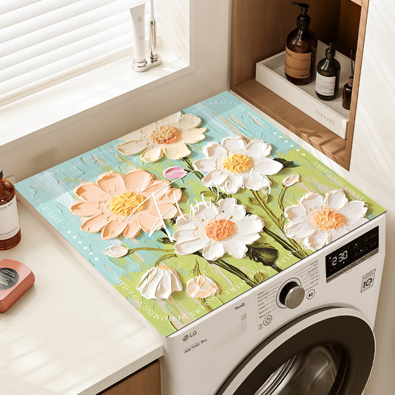 Dust Cover for Drum Washing Machine, Diatomaceous Earth Absorbent Soft Pad, Dustproof Mat for Microwave Oven and Refrigerator Top, Household Use