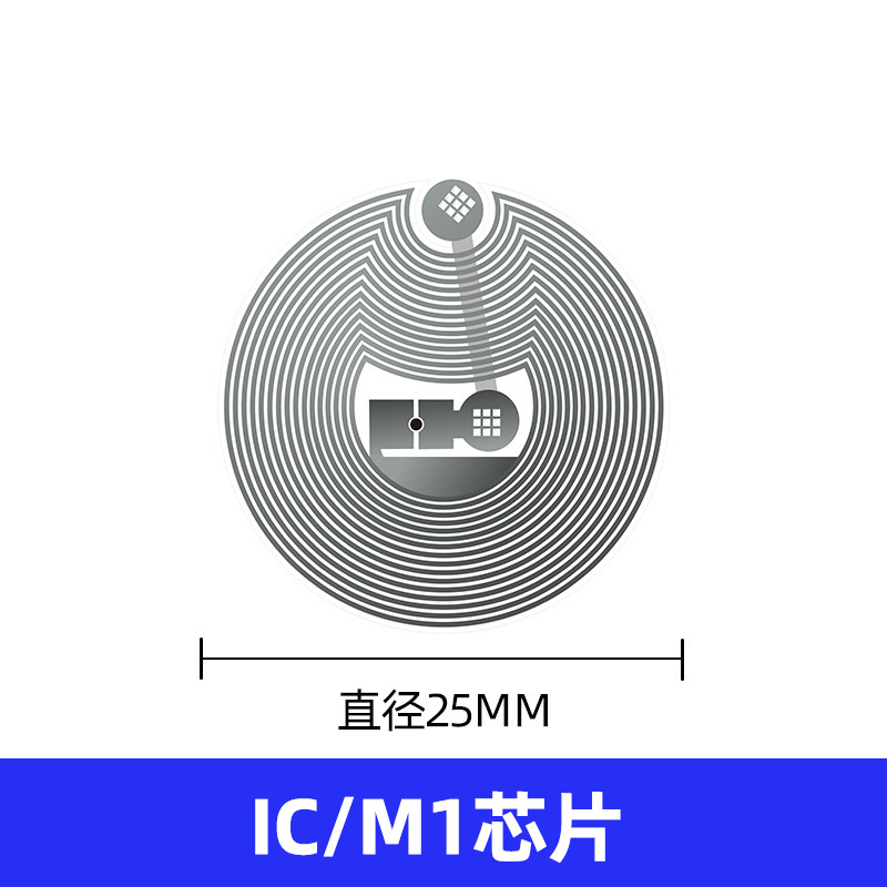 ฉลากเปียก IC/M1 ชิป (25 มม.)
