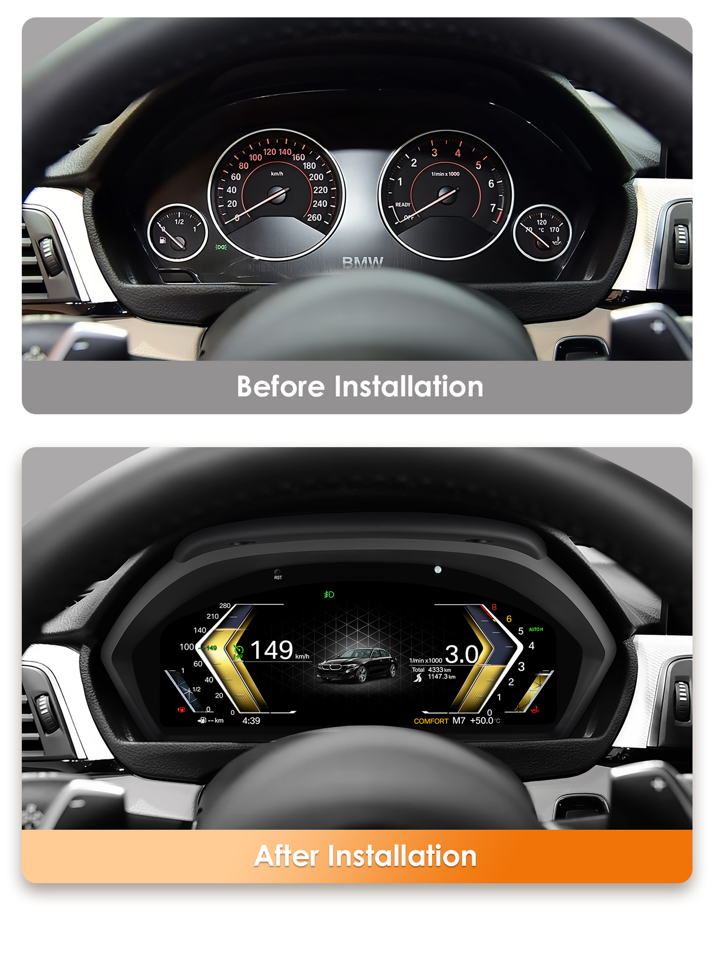 Suitable for Bmw 3 Series Gt F34 F30 F31 F36 F33 F32 Modified New Full Lcd Instrument Panel