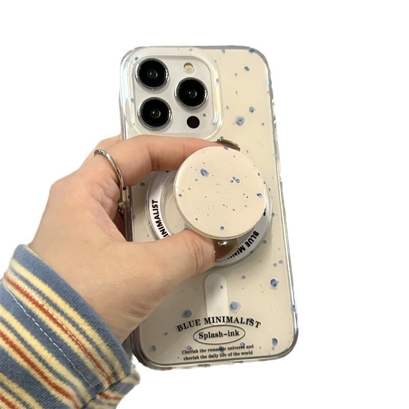 Чехол для телефона (Apple) iPhone 12–15 Pro Max, магнитный IMD splash-ink, отделение под карту/подставка