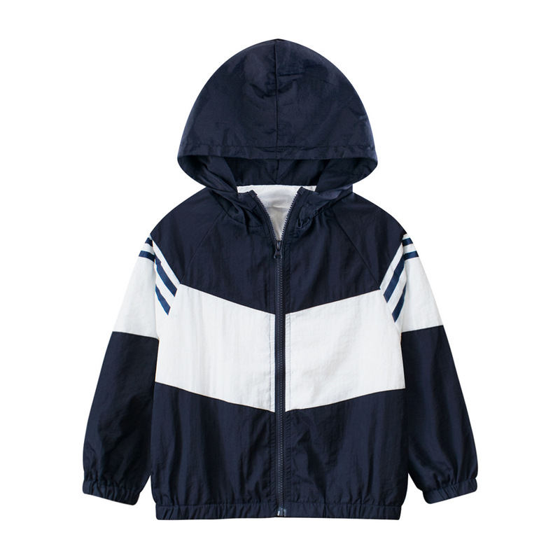 GRrr cross-border children's clothing men's woven coat 2024 new autumn women's big children's tide brand stitching zipper hoodie