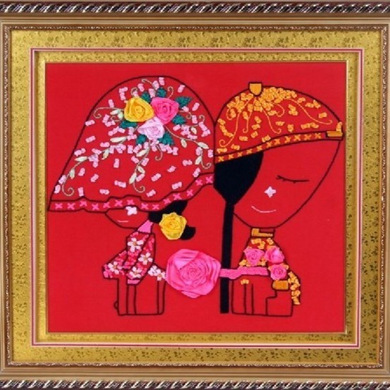 Nueva cinta bordado tridimensional bordado hecho a mano bricolaje colgando pintura sala de estar dormitorio estudio material paquete kit ramo colgante pintura