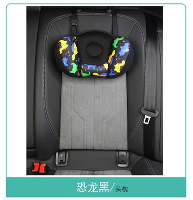 Car Rear Seat Cushion – Headrest - dinosaur-black-hanging-headrest-one-size-fits-all