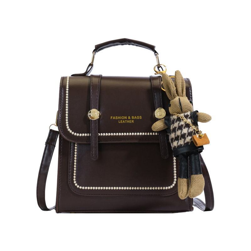 Women's College Style Double Shoulder Handbag And Backpack Solid_voghion.com