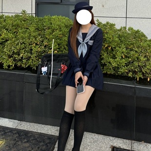 Factory wholesale Japanese sailor suit JK uniform gray collar cyanotic three academic style class suit middle suit costume suit