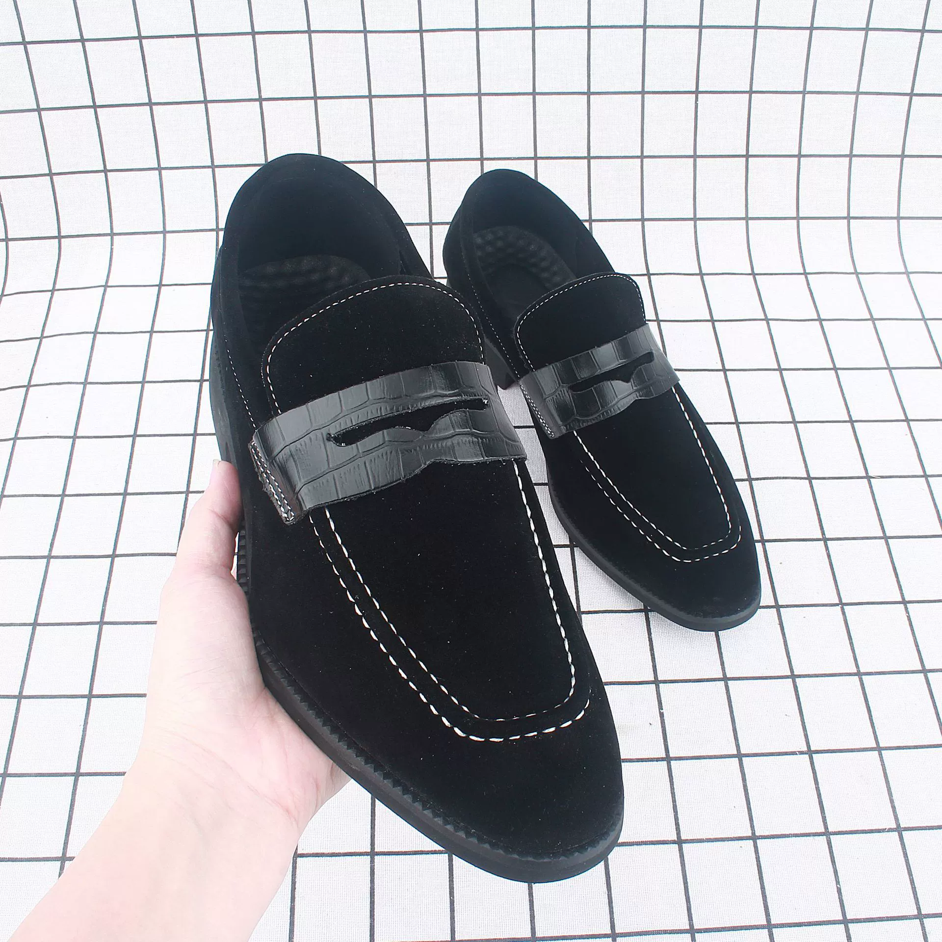 Мужские кожаные лоферы из замши с матовым покрытием, осенняя коллекция 2025 года, деловой стиль, молодежные туфли Doudou 87210