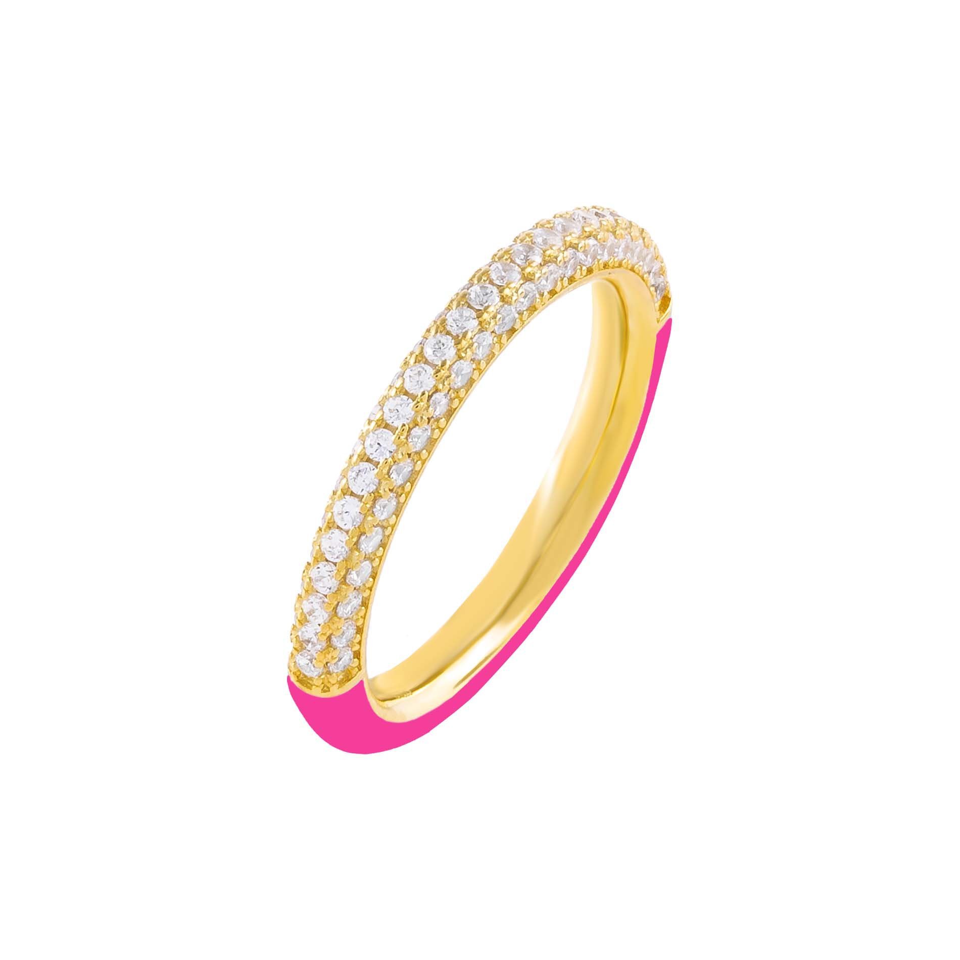 Gold-CZ-Magenta-Enamel-Ring-98