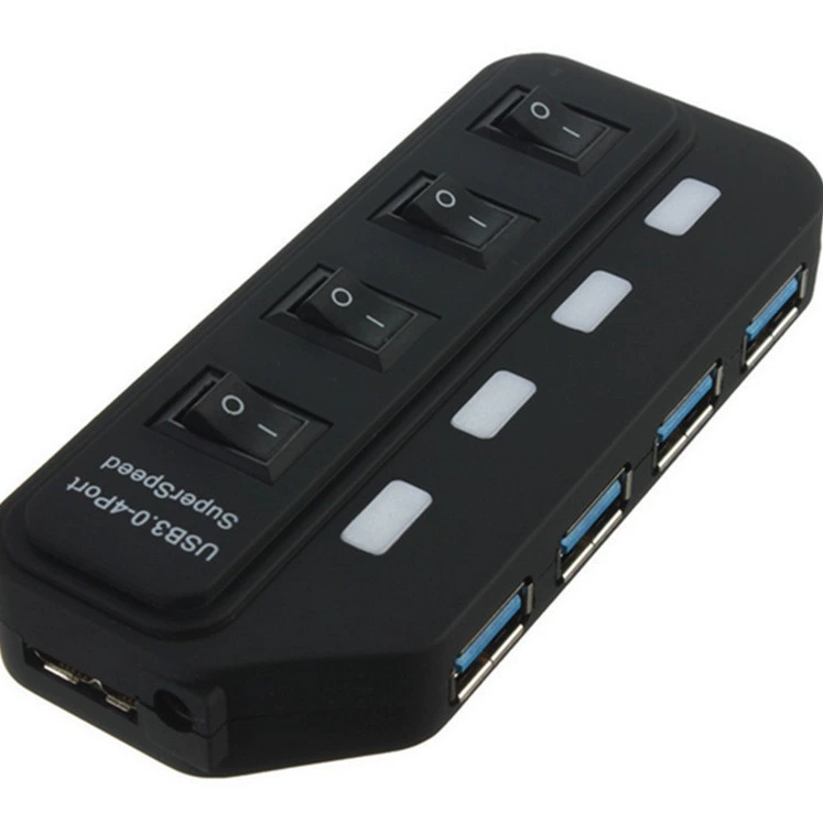 USB3.0hub Hub 3.0 высокоскоростное расширение 4-портовый с независимым переключателем Разветвитель концентратора 3.0hub