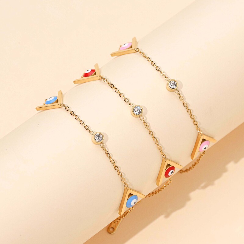 Titanium Steel Gold Bracelet for Women, High-End, Personalized, Versatile Eye Bracelet, Niche Sweet Stainless Steel Bracelet Manufacturer Wholesale