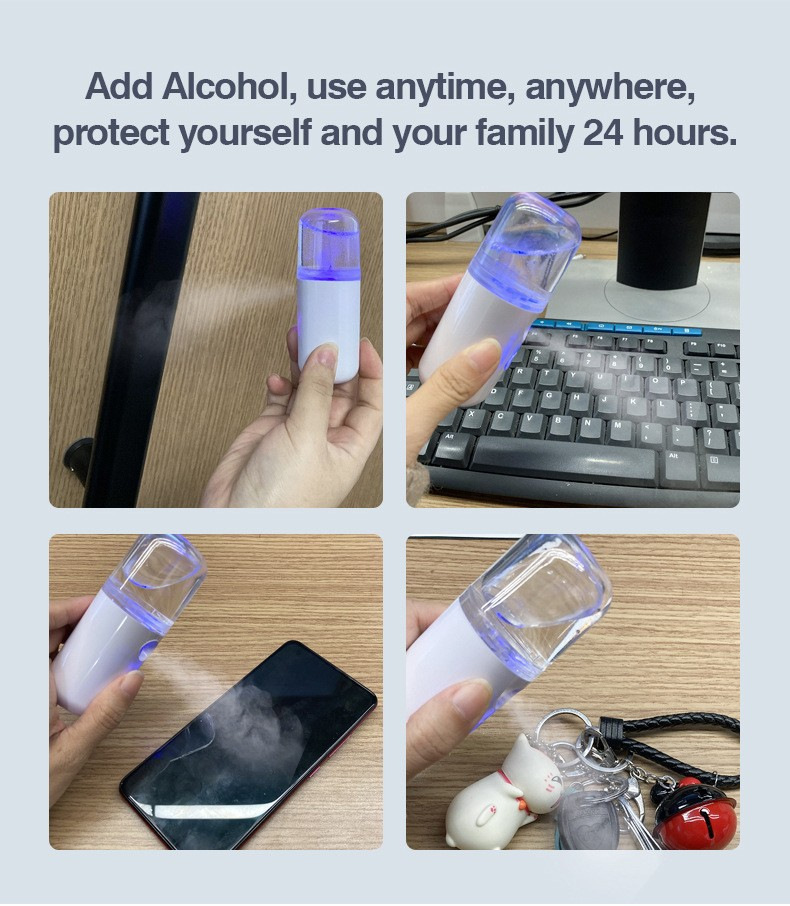 纳米喷雾补水仪便携迷你面部保湿USB充电消毒雾化加湿器跨境批发