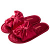 Red summer slippers for beloved indoor, mute non-slip deodorized cloth, footwear