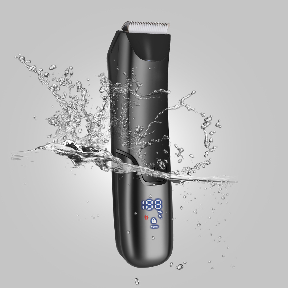 Amazon transfronteriza LCD pantalla digital máquina de afeitar del hogar recargable tijeras privadas hombres cortapelos eléctrico