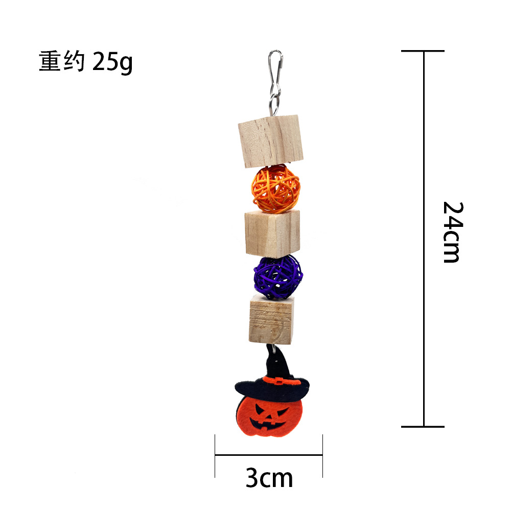 Tema de Halloween transfronterizo juguetes para pájaros columpios para pájaros anillos colgantes para pájaros campanas cuerdas jaulas para pájaros accesorios de decoración suministros image 5