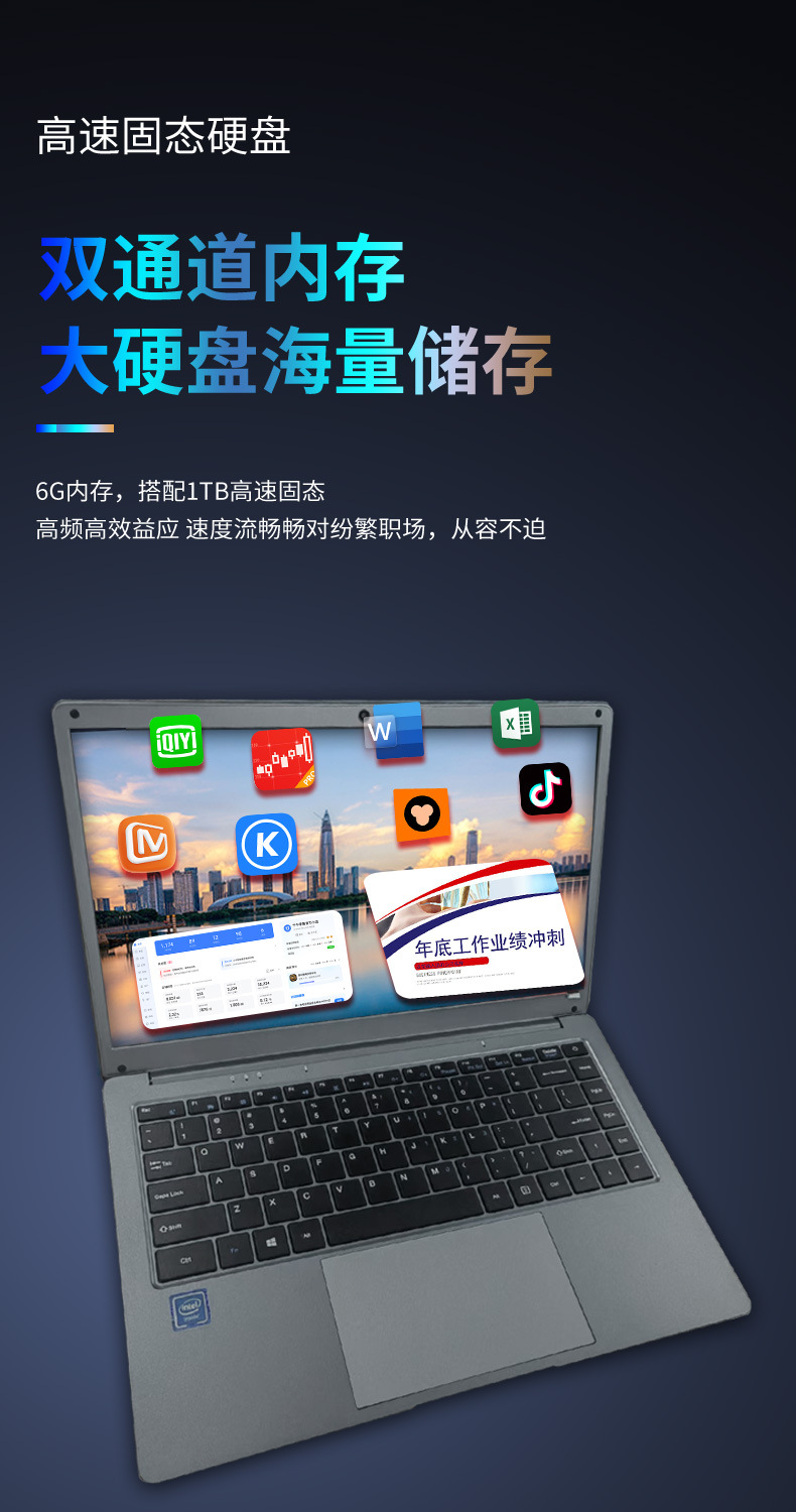 14 inch N3450 processor laptop, bag type, business, office, student, thin and light, cross-border assembled, wholesale laptop