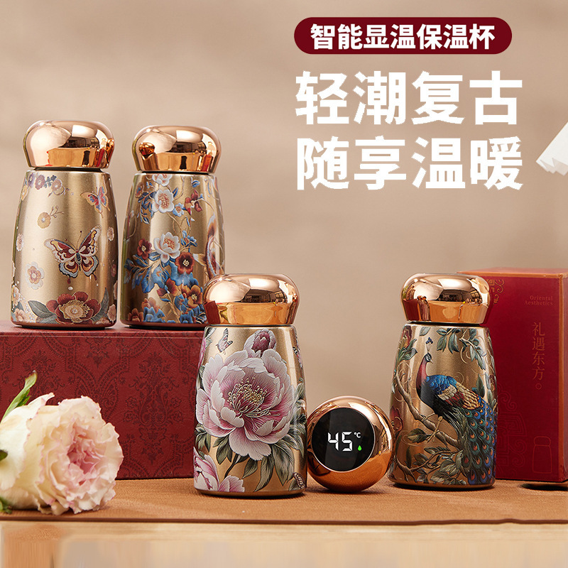 国潮小巧迷你口袋杯子316保温杯高颜值蘑菇头智能显温便携随手杯|undefined
