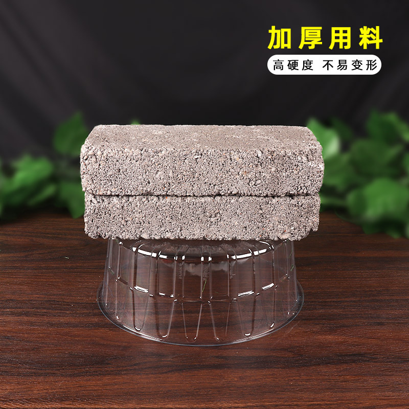 Caja desechable para cortar y empacar sandía, redonda con tapa, gran capacidad, capacidad para 5 libras, caja de plástico PET transparente y resistente para frutas.