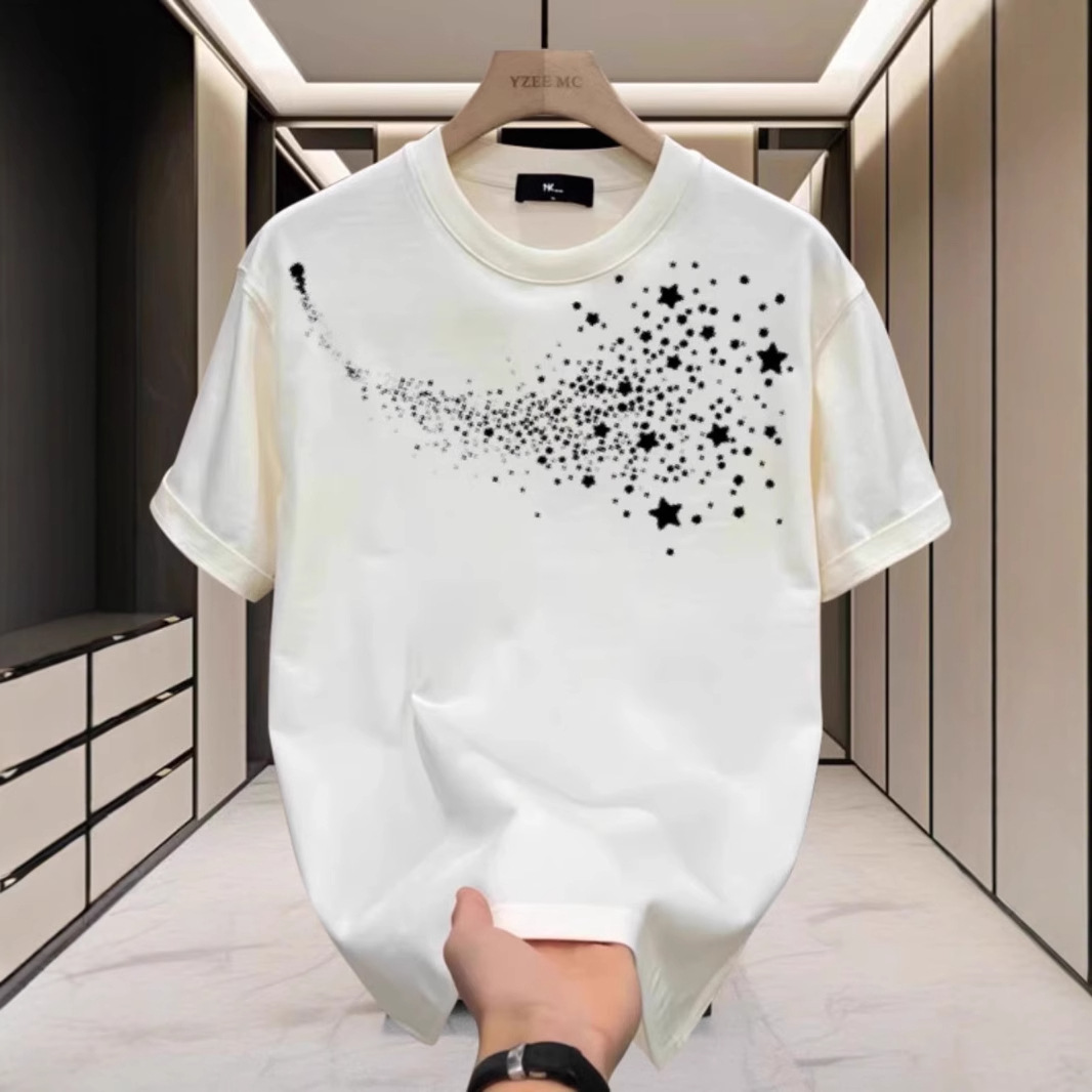 Maglietta shooting star con strass per uomo e donna in cotone_voghion.com