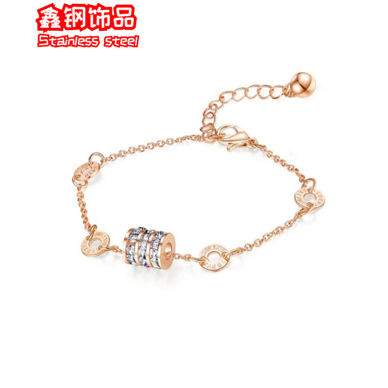 Titanium Steel Small Man Waist Bracelet Cross-border Hot Selling Women's Stainless Steel Fashion Explosions Stacked Bracelet