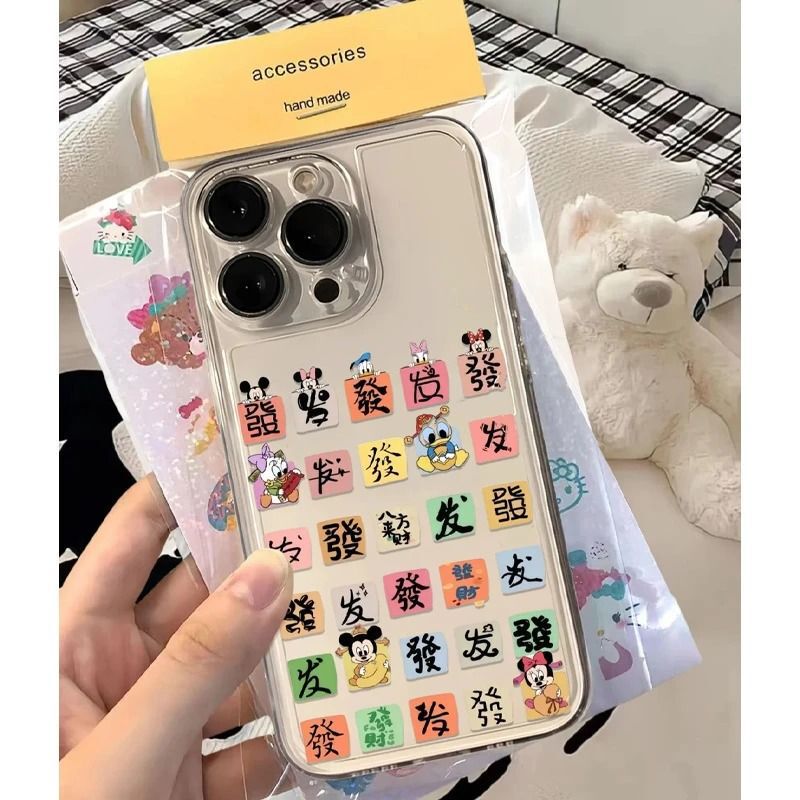 Mickey Fortune for Apple 16PROMAX mobile phone case iPhone15 soft case 14 new 13 transparent 12 cartoon