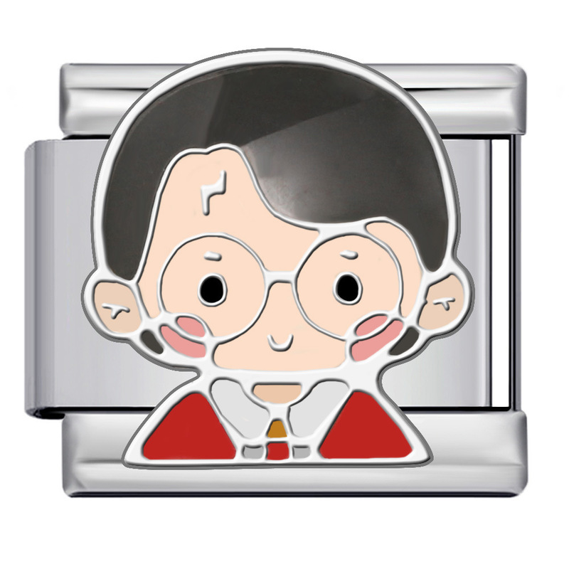 新款卡通二次元系列意大利模块手链 钛钢焊接滴油DIY弹力拼接手环|undefined