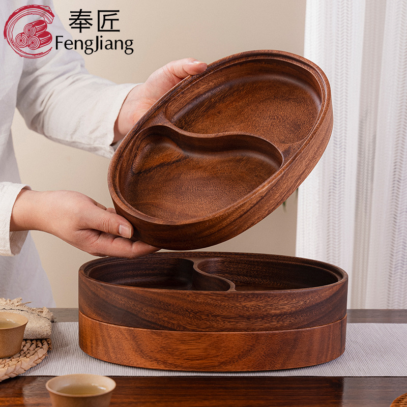 Manufacturer wholesale torih peach wood fruit plate segments solid…