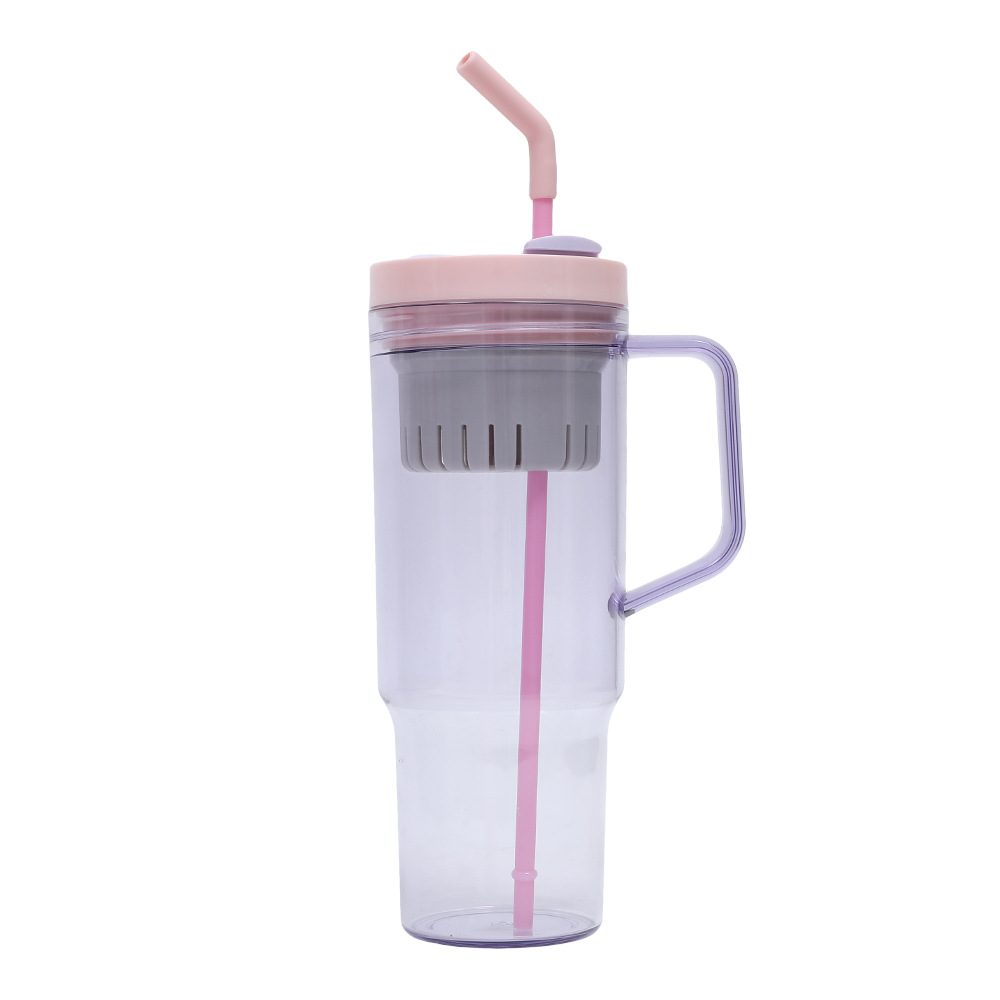 Taza de coche de comercio exterior transfronteriza de 40oz Taza de plástico gigante Juego de tres piezas con pajita Taza de agua de gran capacidad y alto valor
