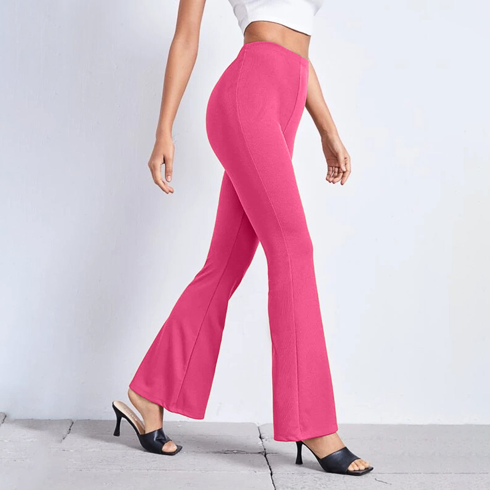 Women's Daily Simple Style Solid Color Full Length Casual Pants Flared Pants display picture 7